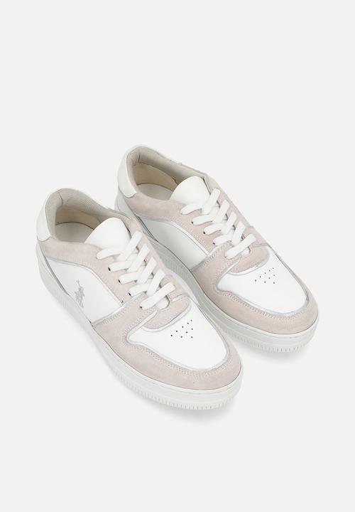 POLO - Tipped leather platform sneaker - grey