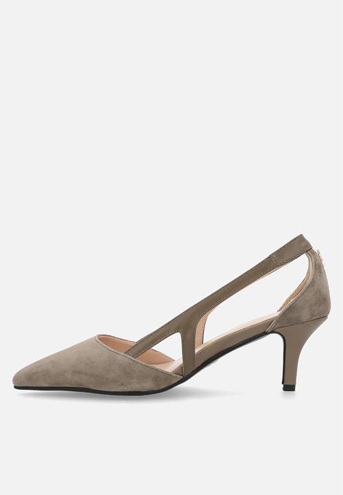 POLO - Cut out suede mid heel - taupe