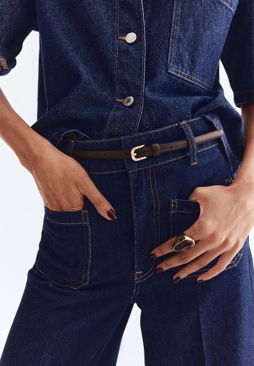 Wide high ankle jeans - dark denim blue - 1304781001
