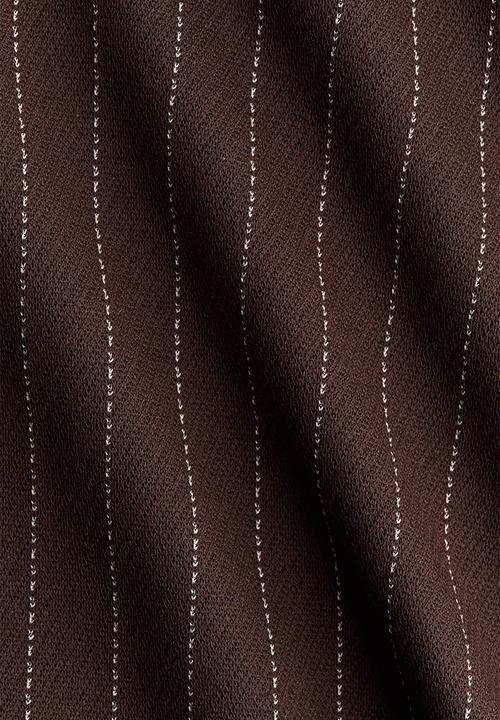 H&M - Straight trousers - dark brown pinstriped