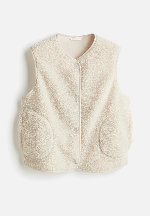 H&M - Teddy gilet - light beige 