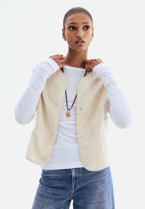 H&M - Teddy gilet - light beige 
