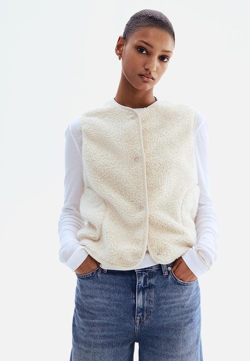 H&M - Teddy gilet - light beige 