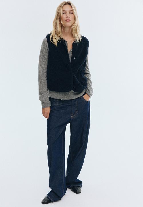 H&M - Teddy gilet - navy blue