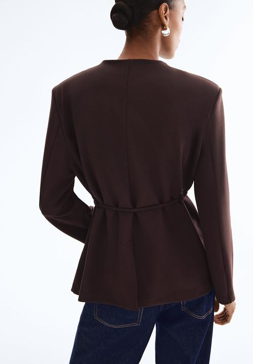 H&M - Tie-belt blazer - dark brown