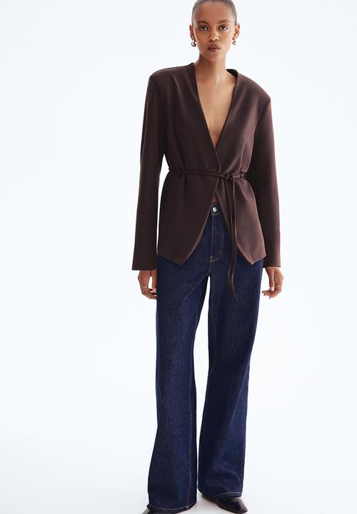 H&M - Tie-belt blazer - dark brown