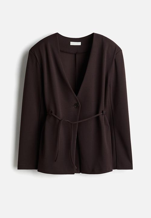 H&M - Tie-belt blazer - dark brown