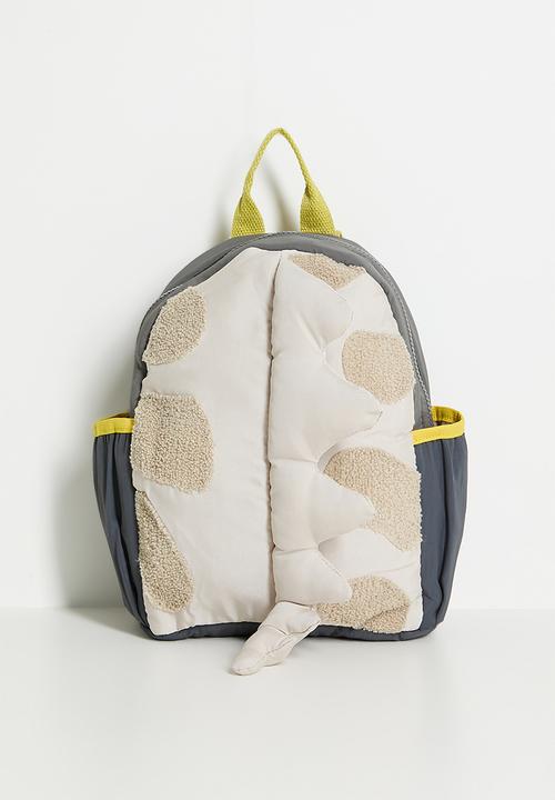 Pop Candy - Novelty dino spine backpack - beige/grey