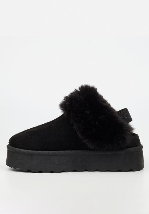 Miss Black - Bae 10 faux fur slipper boot - black