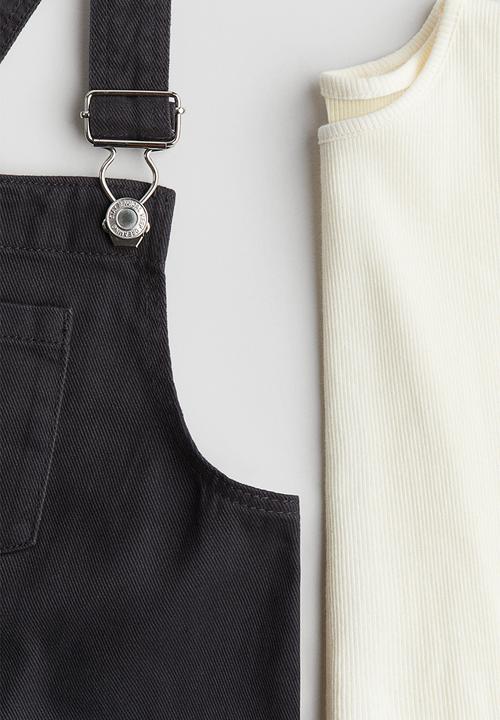 H&M - 2-Piece cotton set - dark grey/white 