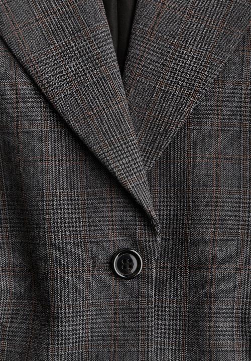 H&M - Single-breasted blazer - dark grey checked
