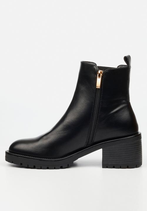 Miss Black - Creek 1 chelsea chunky heel ankle boot - black