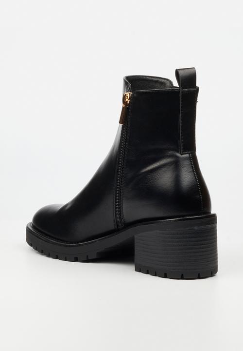 Miss Black - Creek 1 chelsea chunky heel ankle boot - black