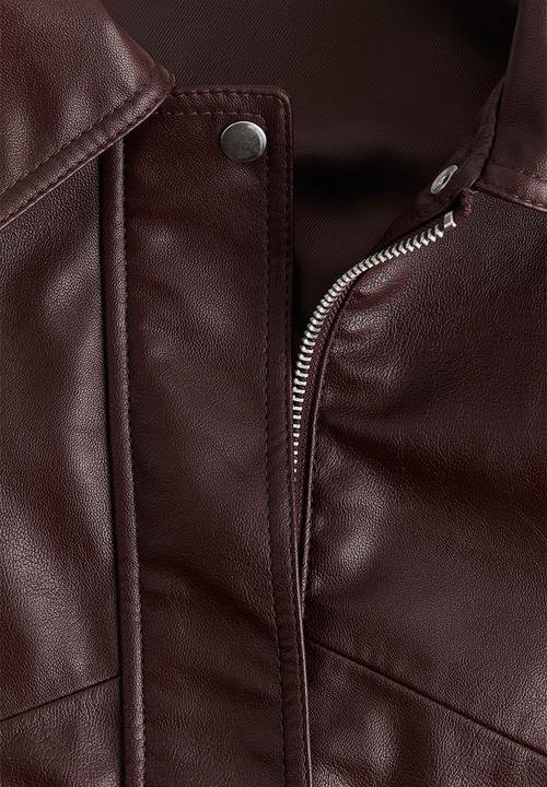 H&M - Oversized coated jacket - burgundy