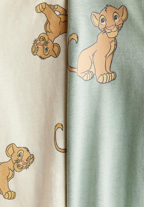 H&M - 2-Pack printed pyjamas - turquoise/the lion king