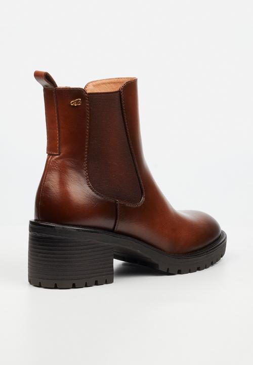 Miss Black - Creek 1 chelsea chunky heel ankle boot - tan