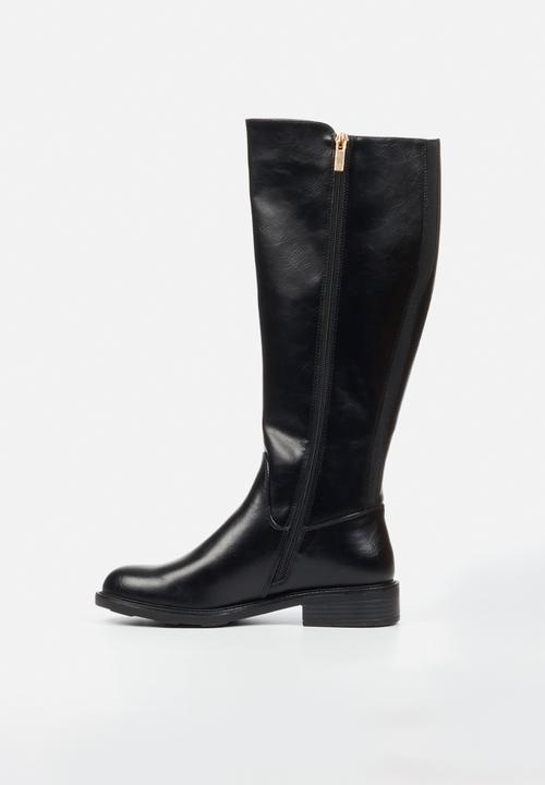 Miss Black - Fyre 1 side zip rider boot - black