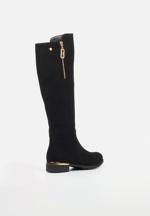 Miss Black - Hadar 26 gold zip rider boot - black