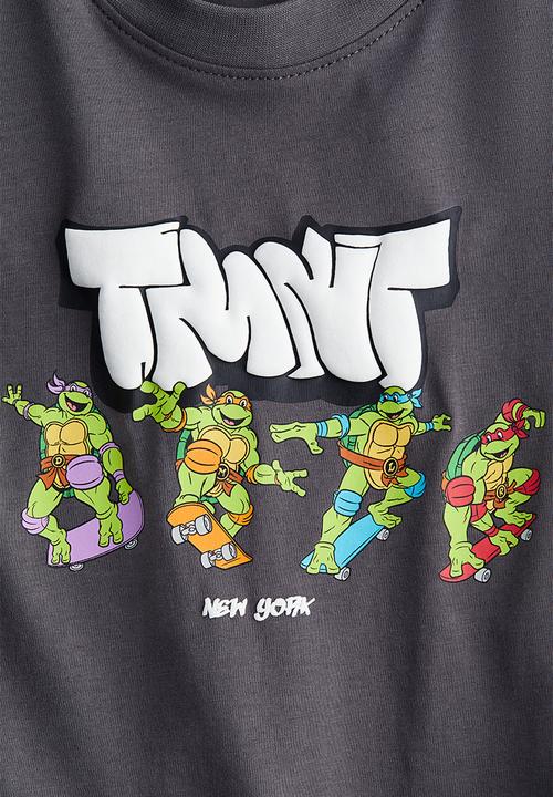 H&M - Printed T-shirt - grey/tmnt