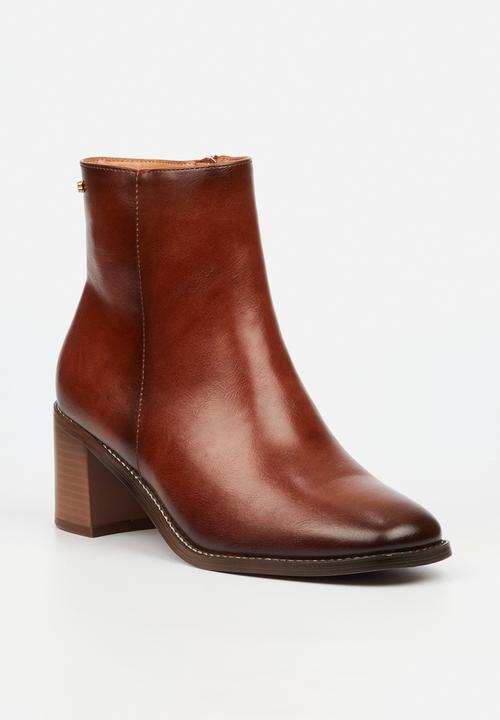 Miss Black - Zuri 1 block heel ankle boot - tan