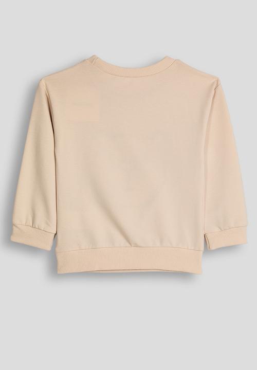 Pop Candy - Chenille embroidered bear sweatshirt - papaya whip