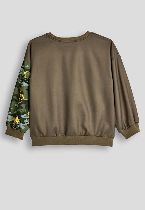 Pop Candy - T-rex graphic sweatshirt - dark khaki