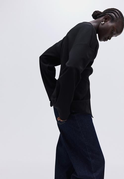 H&M - Button-front top - black