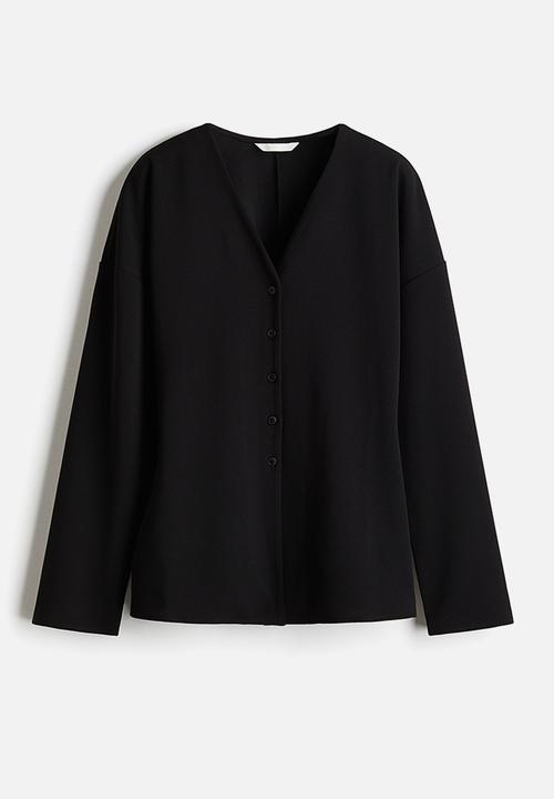 H&M - Button-front top - black