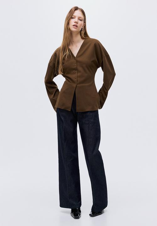 H&M - Button-front top - brown