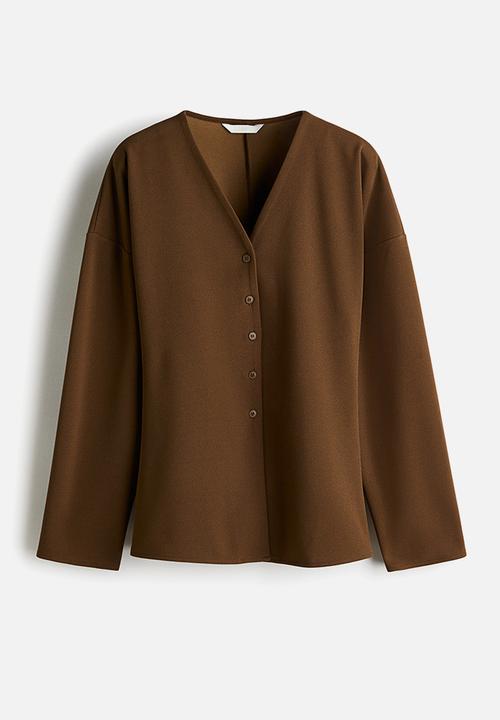 H&M - Button-front top - brown
