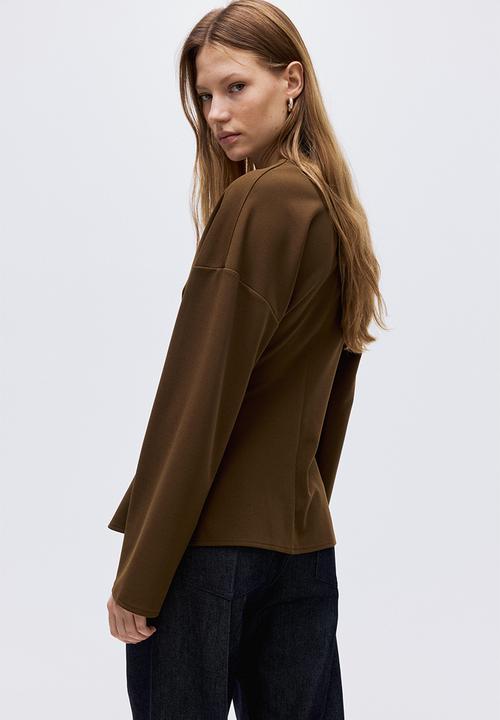 H&M - Button-front top - brown