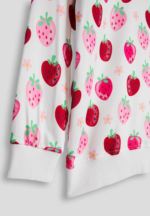Pop Candy - All over print sweatshirt - white/strawberries