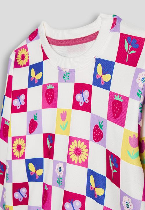 Pop Candy - All over print sweatshirt - white/checkerboard