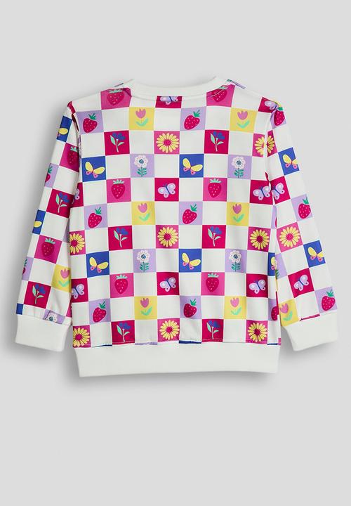 Pop Candy - All over print sweatshirt - white/checkerboard
