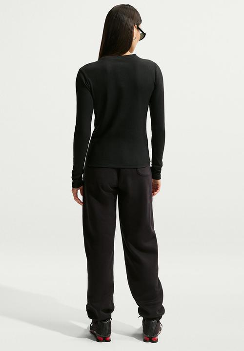 Nike - W Nsw Long Sleeve Tee Rib Tight - Black/White