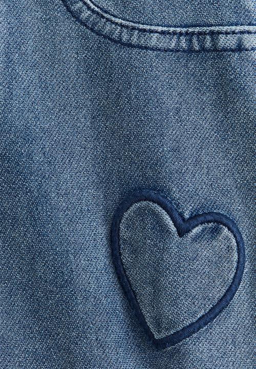 H&M - Wide denim-look trousers - light denim blue/hearts 