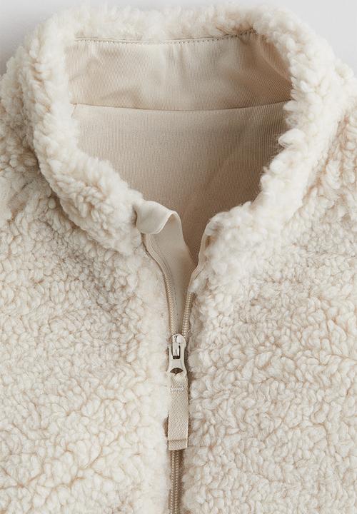 H&M - Hooded pile jacket - cream