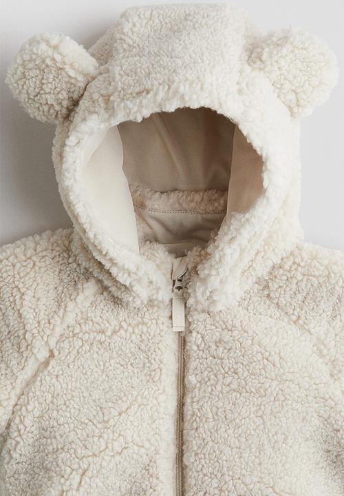 H&M - Hooded pile jacket - cream