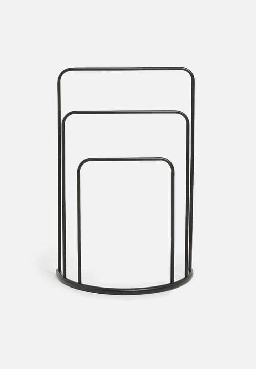 Bathroom Solutions - Powder Coated Metal Towel Rack - Black