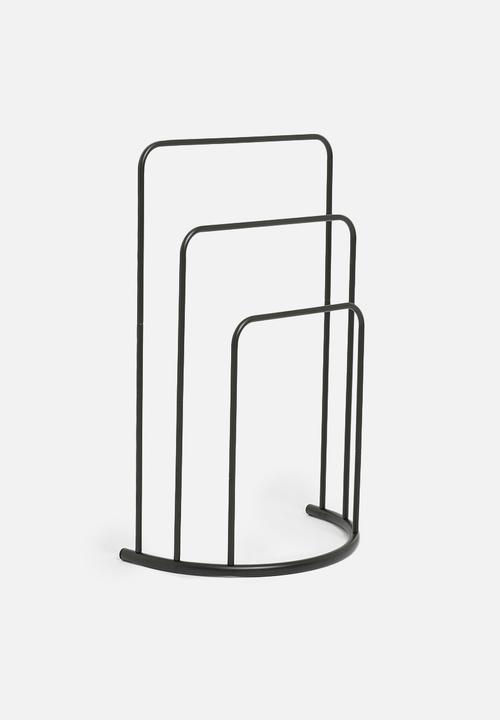Bathroom Solutions - Powder Coated Metal Towel Rack - Black