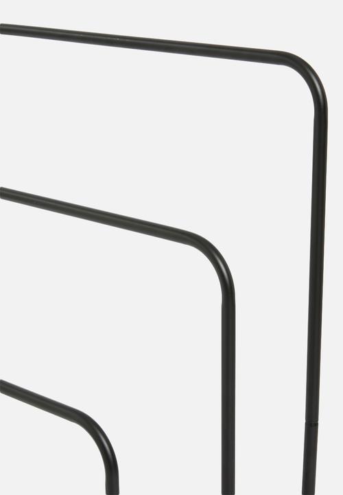 Bathroom Solutions - Powder Coated Metal Towel Rack - Black