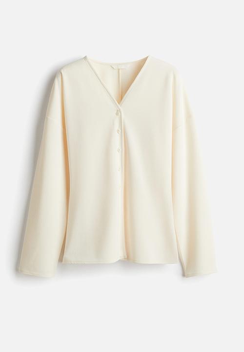 H&M - Button-front top - cream