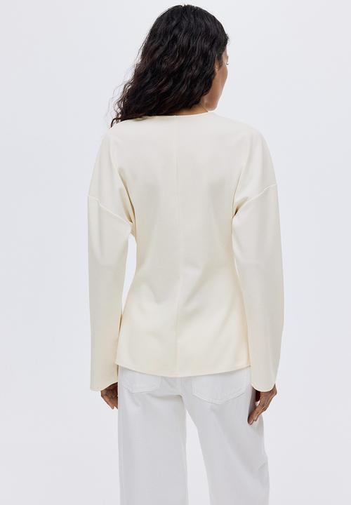 H&M - Button-front top - cream