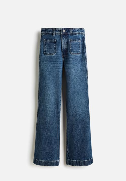 H&M - Flared high jeans - dark denim blue