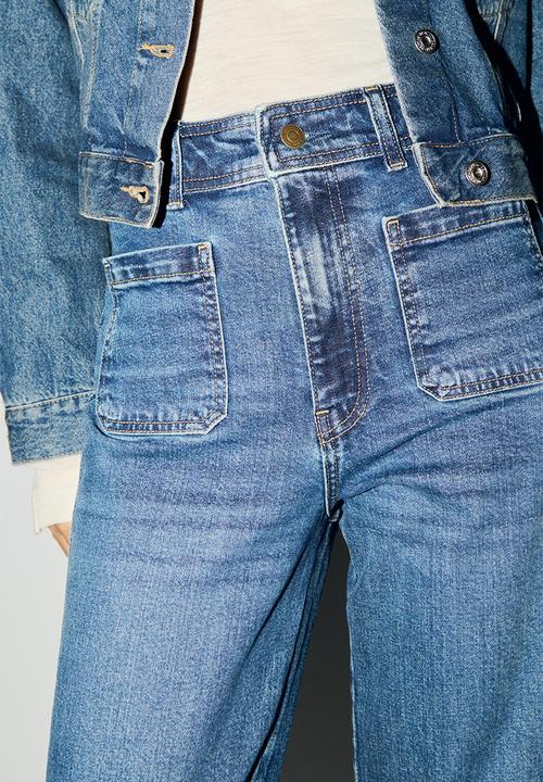 H&M - Flared high jeans - dark denim blue