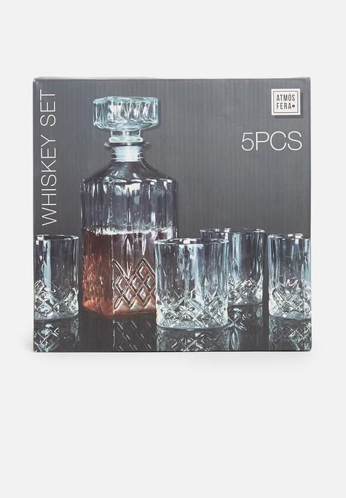 Excellent Houseware - Crista Decanter & Glass Set - Clear