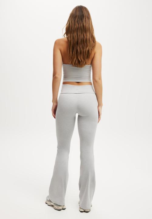 Cotton On - Ultra Soft Roll Over Flare - Light Grey Marle
