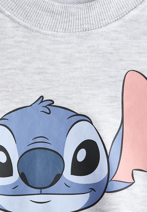H&M - Oversized printed sweatshirt - light grey marl/lilo & stitch