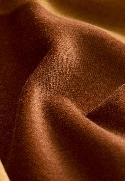 H&M - Checked velvet cushion cover - light brown/checked