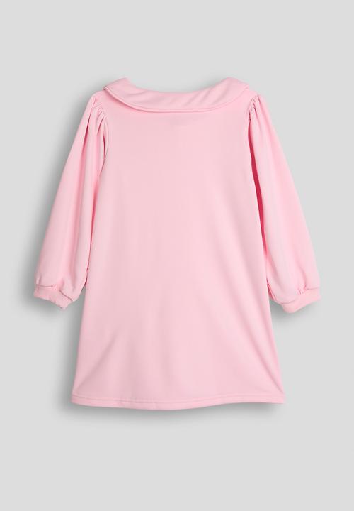 Pop Candy - Collared sweatshirt dress - pink/bow aop
